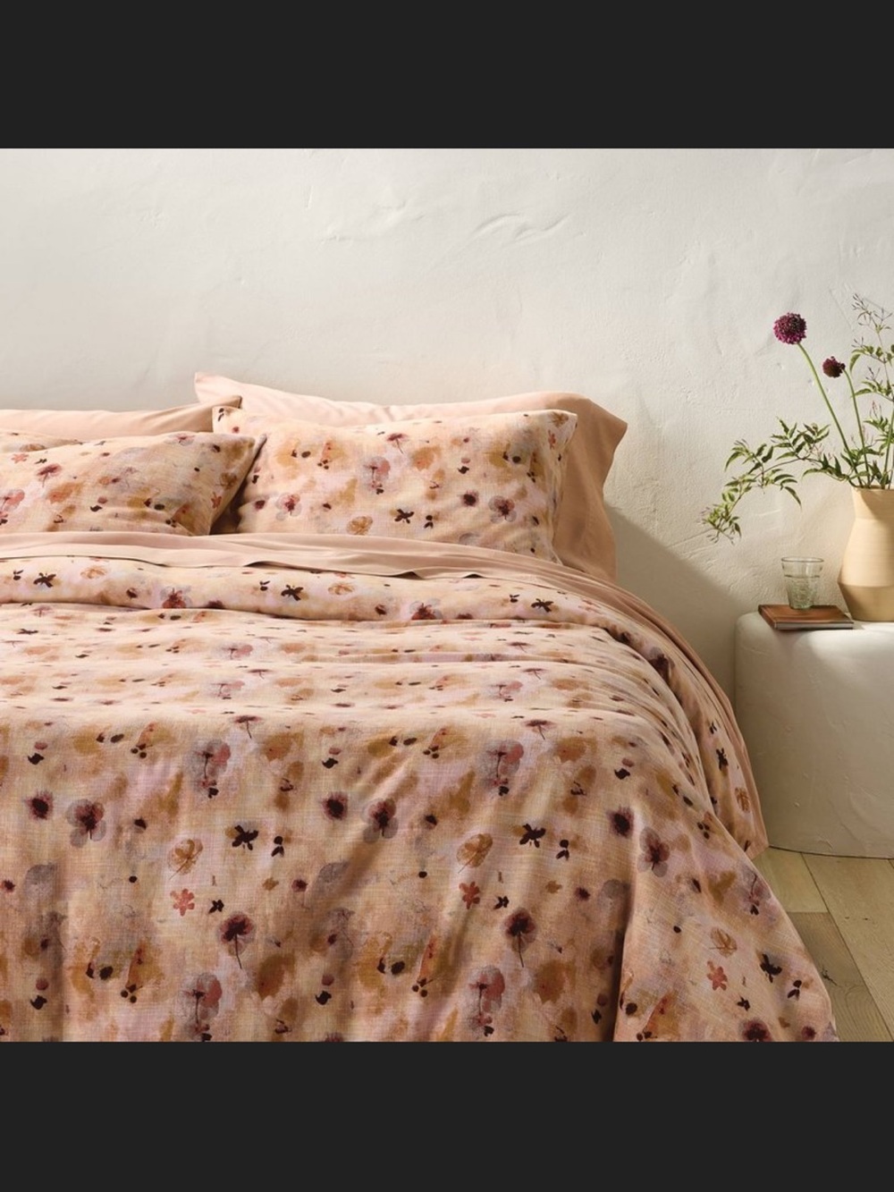 Casaluna Peach Blush Floral Duvet Cover
